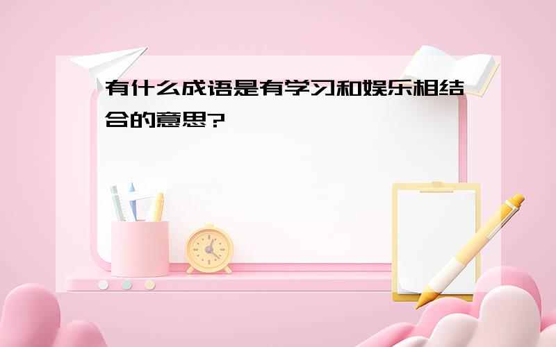 有什么成语是有学习和娱乐相结合的意思?