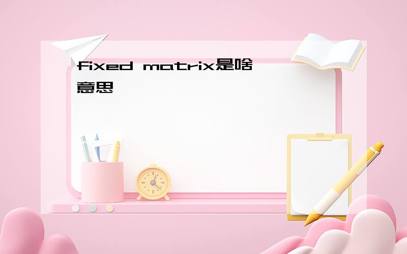 fixed matrix是啥意思