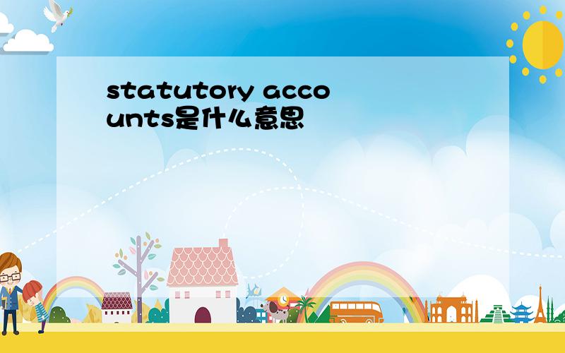 statutory accounts是什么意思