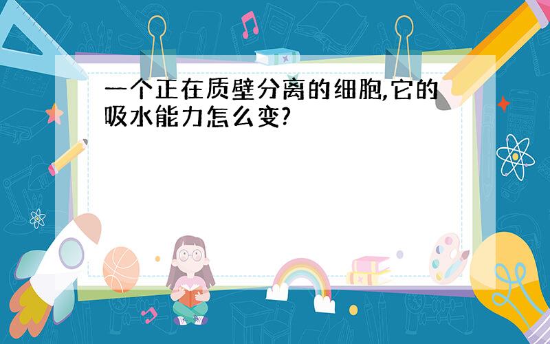 一个正在质壁分离的细胞,它的吸水能力怎么变?