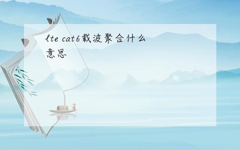 lte cat6载波聚合什么意思