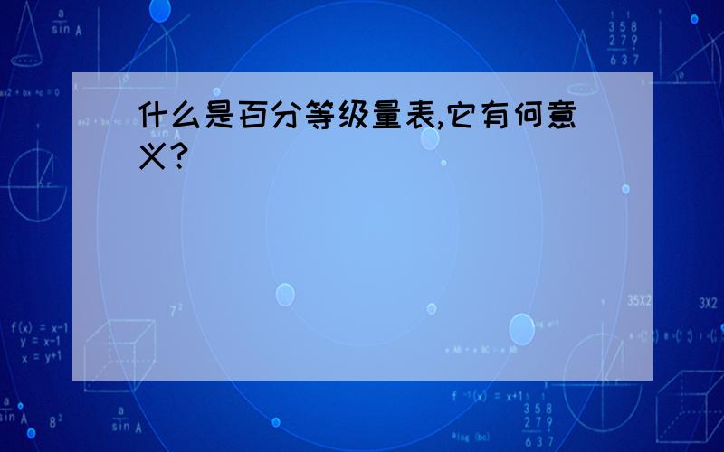 什么是百分等级量表,它有何意义?