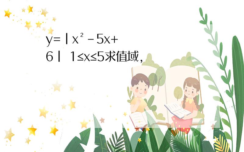 y=|x²-5x+6| 1≤x≤5求值域,