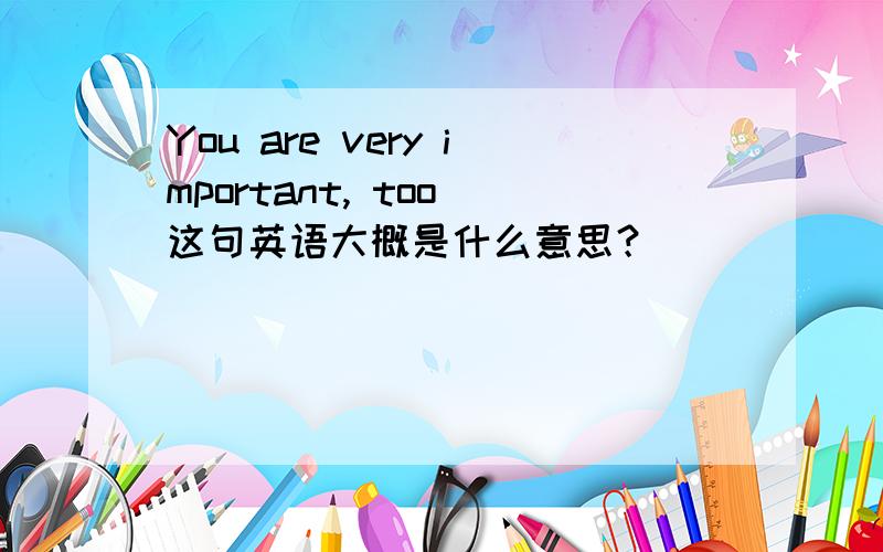 You are very important, too 这句英语大概是什么意思？