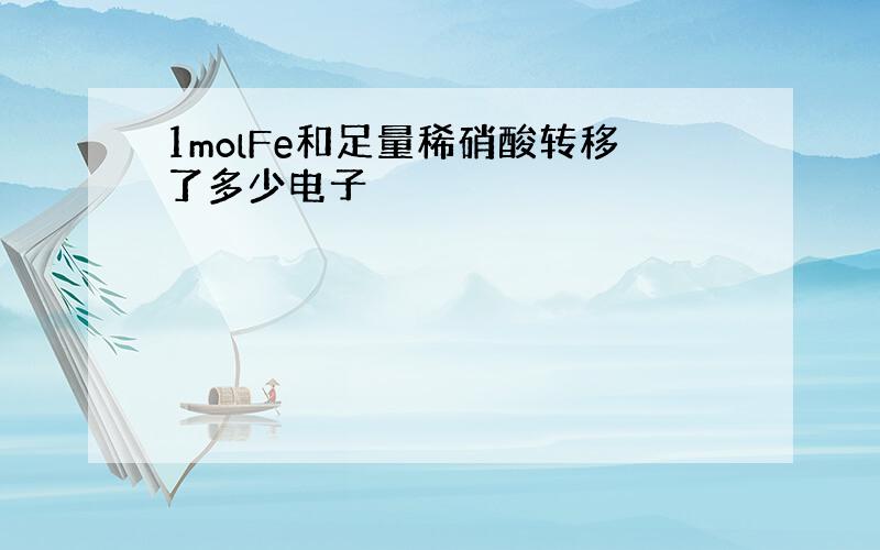 1molFe和足量稀硝酸转移了多少电子