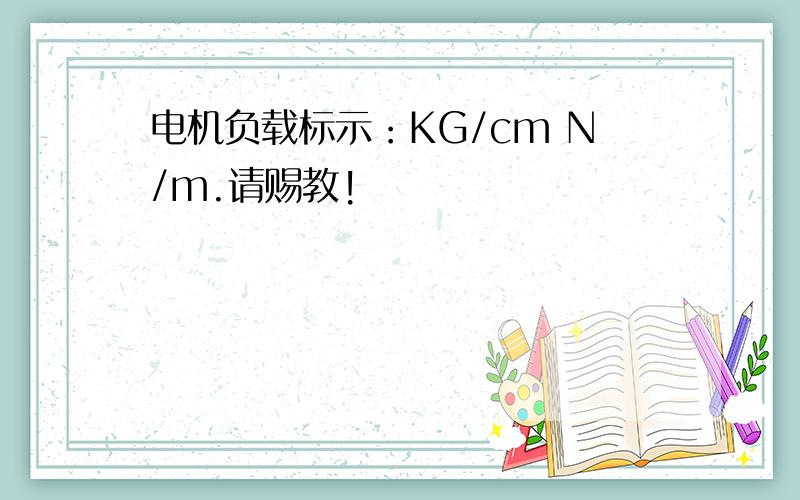 电机负载标示：KG/cm N/m.请赐教!