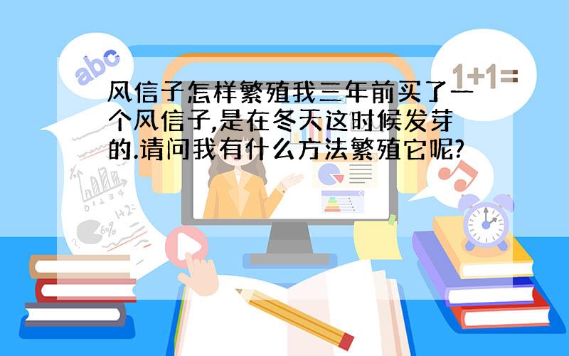 风信子怎样繁殖我三年前买了一个风信子,是在冬天这时候发芽的.请问我有什么方法繁殖它呢?