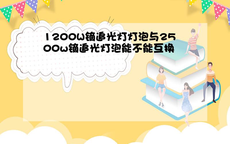 1200W镝追光灯灯泡与2500w镝追光灯泡能不能互换