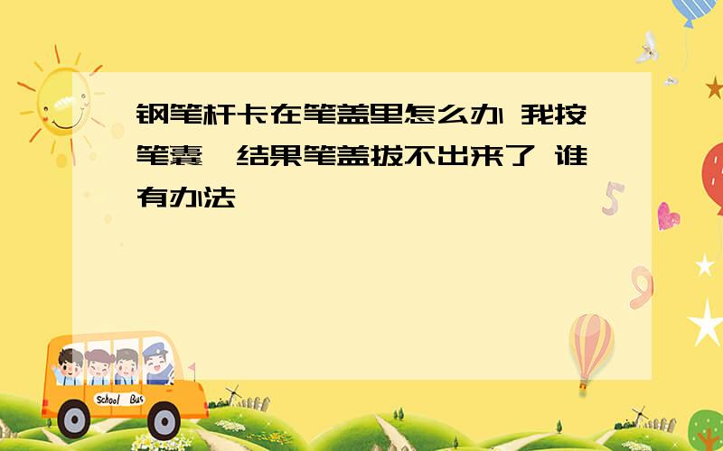 钢笔杆卡在笔盖里怎么办 我按笔囊,结果笔盖拔不出来了 谁有办法