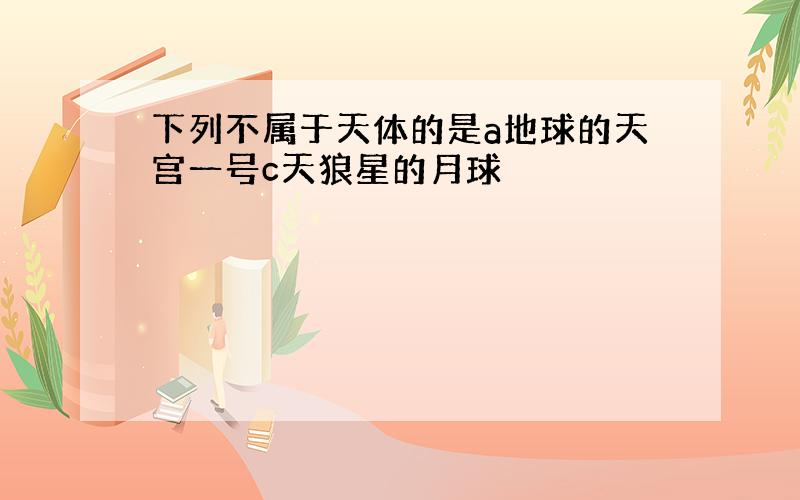 下列不属于天体的是a地球的天宫一号c天狼星的月球