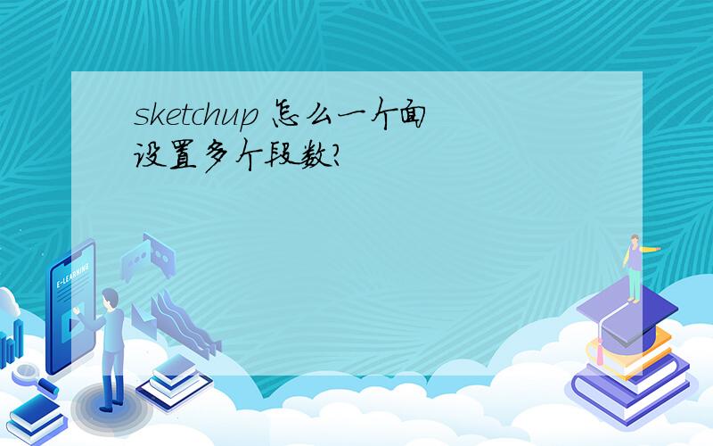 sketchup 怎么一个面设置多个段数?