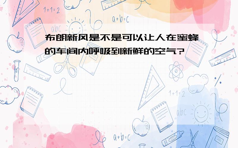 布朗新风是不是可以让人在蜜蜂的车间内呼吸到新鲜的空气?