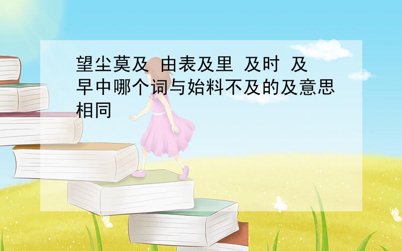 望尘莫及 由表及里 及时 及早中哪个词与始料不及的及意思相同