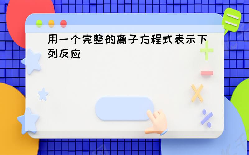 用一个完整的离子方程式表示下列反应