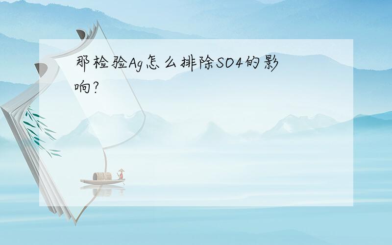 那检验Ag怎么排除SO4的影响?