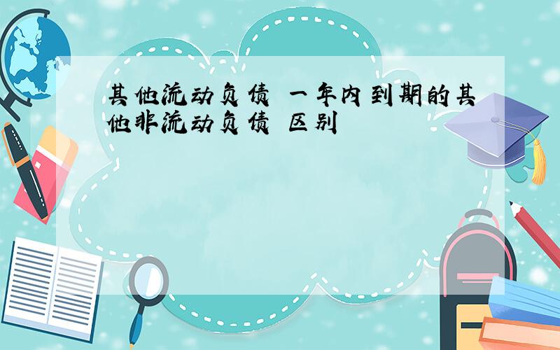 其他流动负债 一年内到期的其他非流动负债 区别