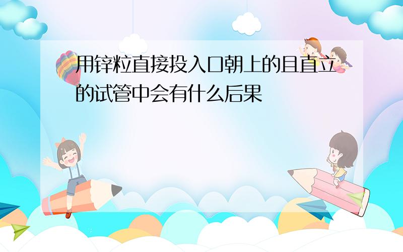 用锌粒直接投入口朝上的且直立的试管中会有什么后果