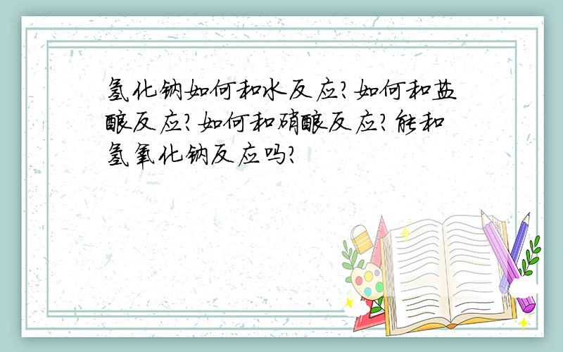 氢化钠如何和水反应?如何和盐酸反应?如何和硝酸反应?能和氢氧化钠反应吗?