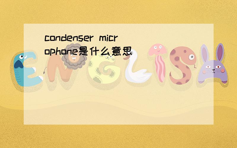 condenser microphone是什么意思