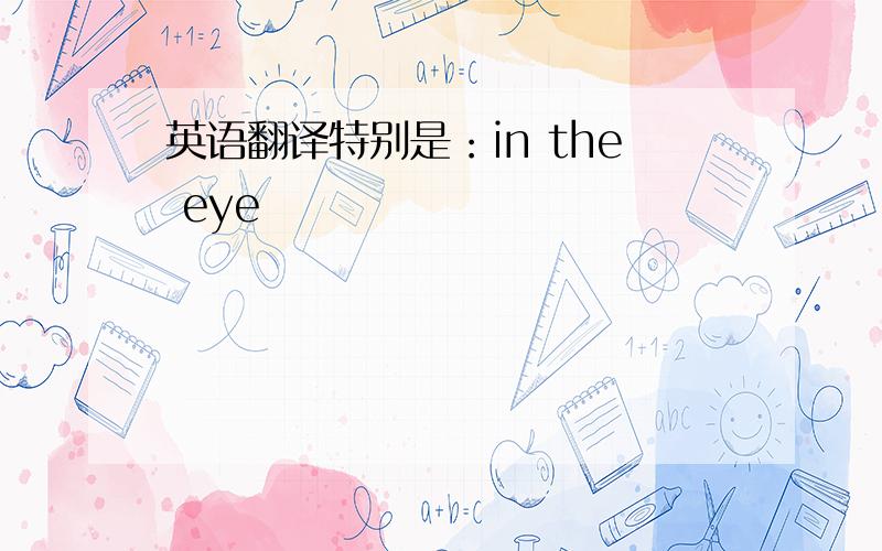 英语翻译特别是：in the eye