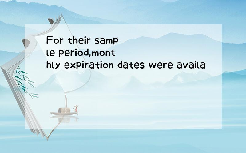 For their sample period,monthly expiration dates were availa