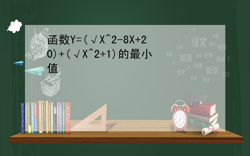 函数Y=(√X^2-8X+20)+(√X^2+1)的最小值