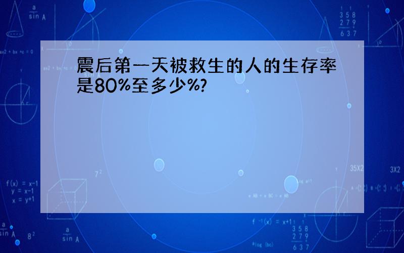 震后第一天被救生的人的生存率是80%至多少%?