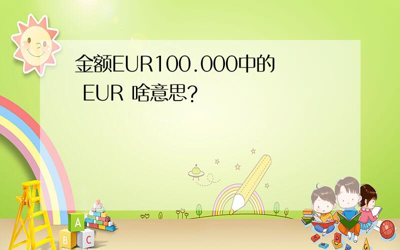 金额EUR100.000中的 EUR 啥意思?