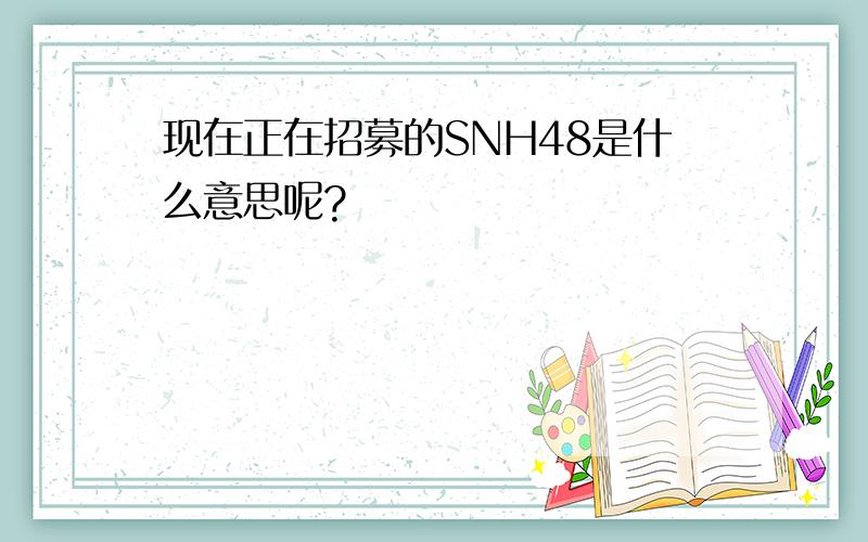 现在正在招募的SNH48是什么意思呢?