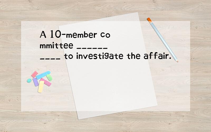 A 10-member committee __________ to investigate the affair.