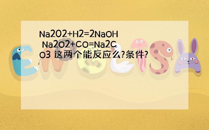 Na202+H2=2NaOH Na2O2+CO=Na2CO3 这两个能反应么?条件?