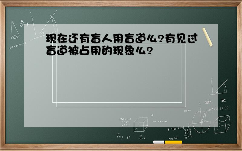 现在还有盲人用盲道么?有见过盲道被占用的现象么?