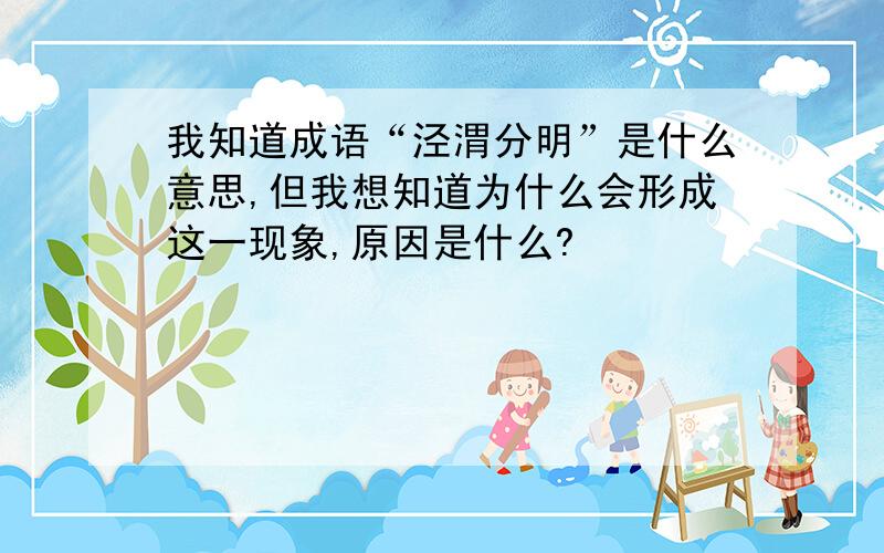 我知道成语“泾渭分明”是什么意思,但我想知道为什么会形成这一现象,原因是什么?