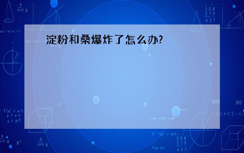 淀粉和桑爆炸了怎么办?