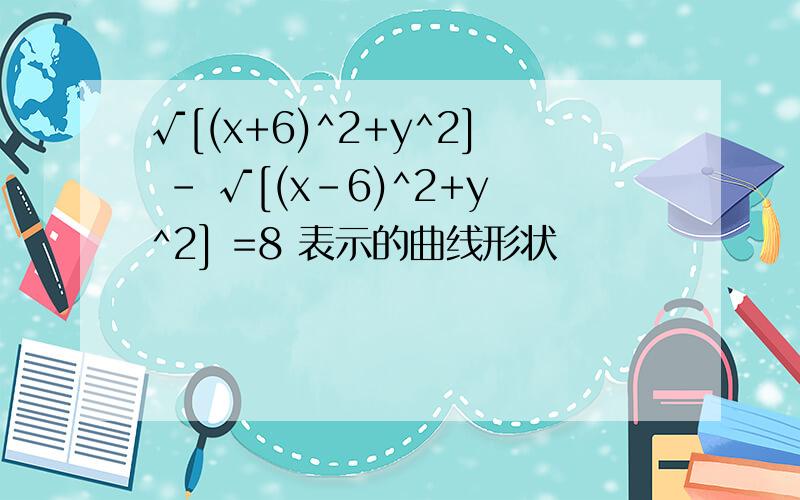 √[(x+6)^2+y^2] - √[(x-6)^2+y^2] =8 表示的曲线形状