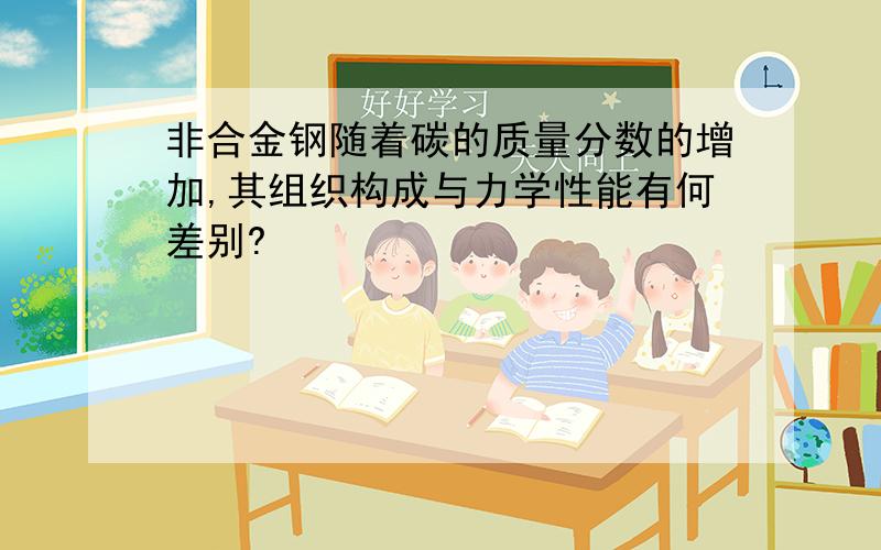 非合金钢随着碳的质量分数的增加,其组织构成与力学性能有何差别?