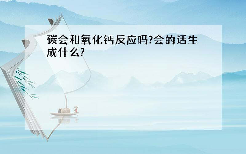 碳会和氧化钙反应吗?会的话生成什么?