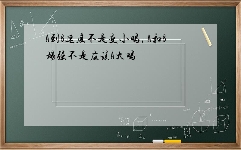 A到B速度不是变小吗，A和B场强不是应该A大吗