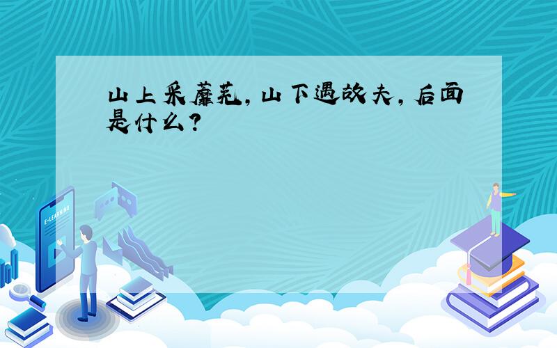 山上采蘼芜,山下遇故夫,后面是什么?