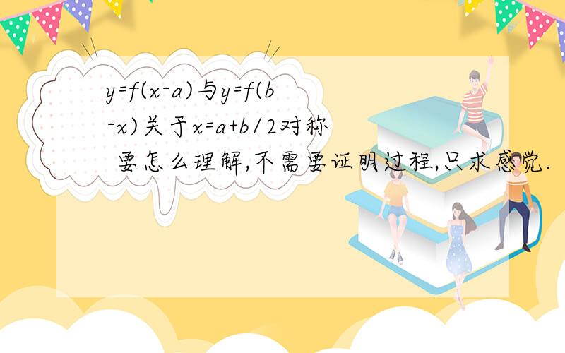 y=f(x-a)与y=f(b-x)关于x=a+b/2对称 要怎么理解,不需要证明过程,只求感觉.