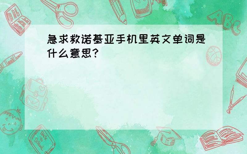 急求救诺基亚手机里英文单词是什么意思?