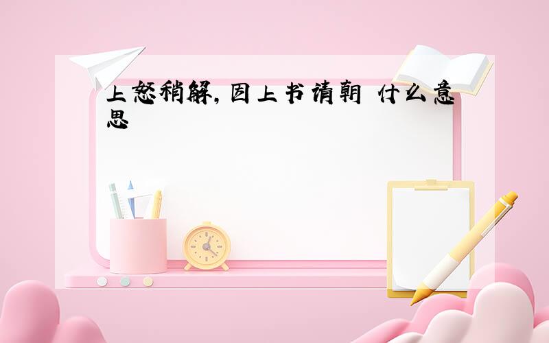 上怒稍解,因上书请朝 什么意思