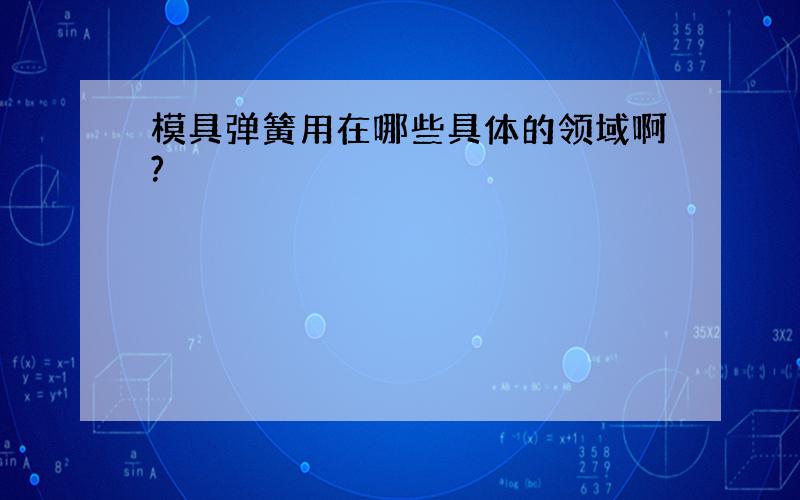 模具弹簧用在哪些具体的领域啊?