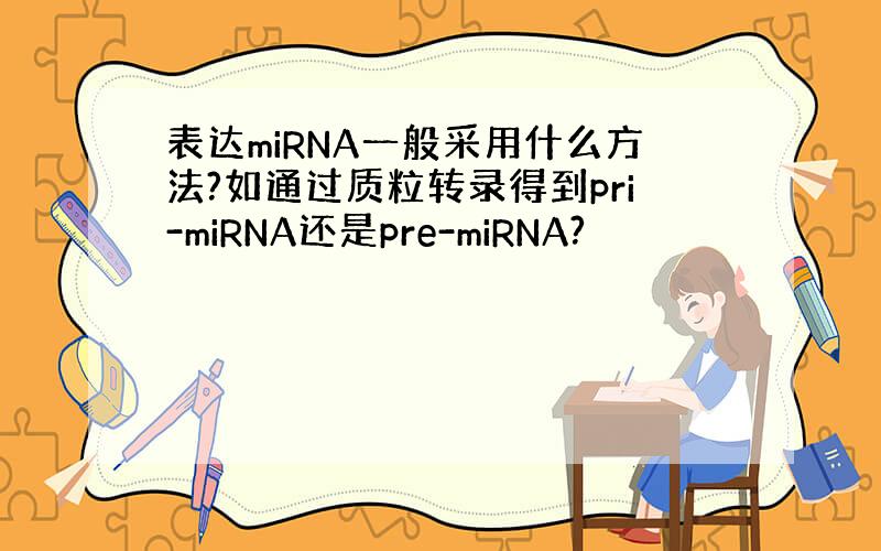 表达miRNA一般采用什么方法?如通过质粒转录得到pri-miRNA还是pre-miRNA?