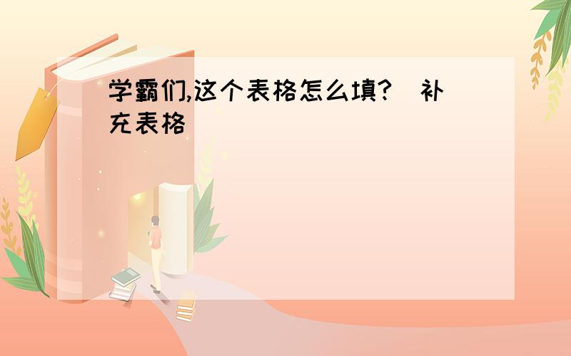 学霸们,这个表格怎么填?（补充表格）