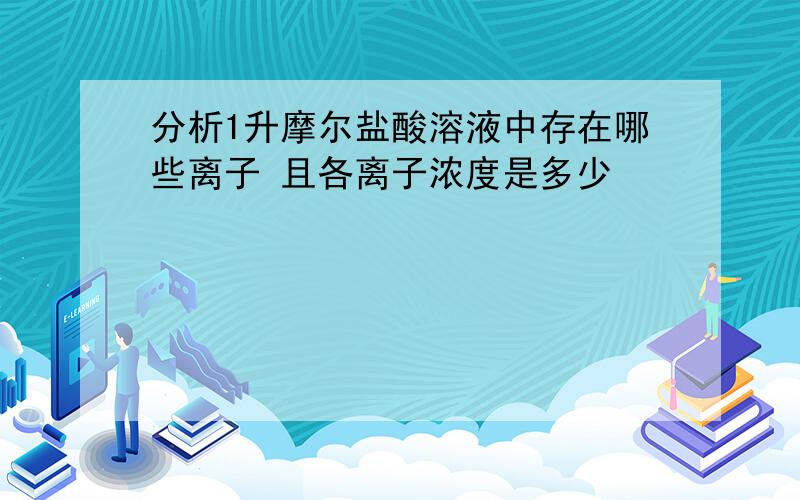 分析1升摩尔盐酸溶液中存在哪些离子 且各离子浓度是多少