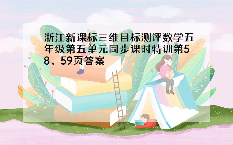 浙江新课标三维目标测评数学五年级第五单元同步课时特训第58、59页答案