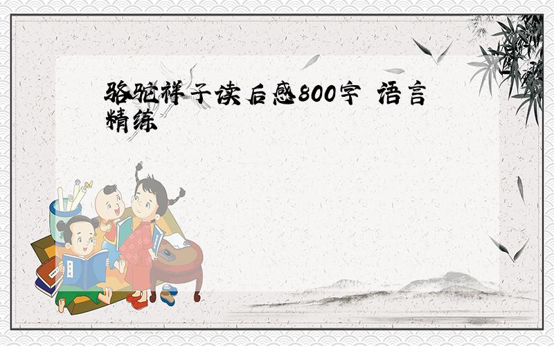 骆驼祥子读后感800字 语言精练