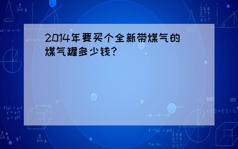 2014年要买个全新带煤气的煤气罐多少钱?