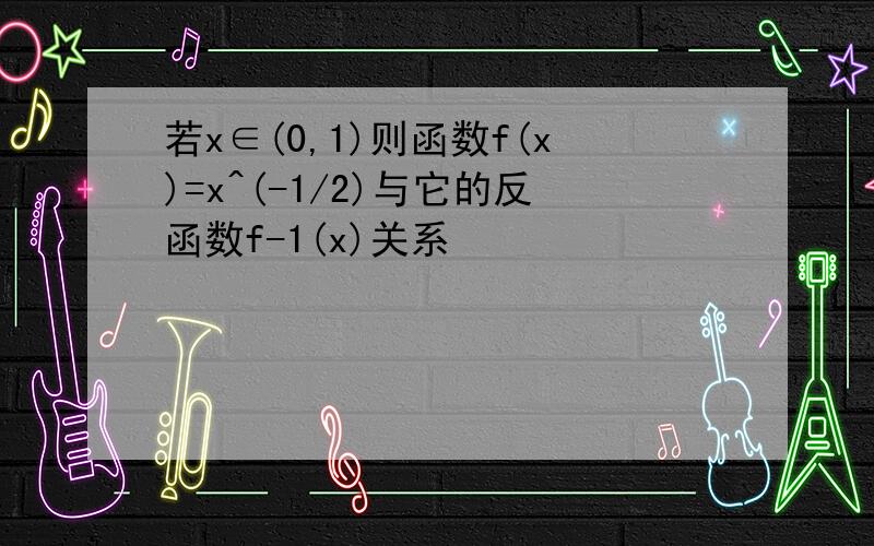 若x∈(0,1)则函数f(x)=x^(-1/2)与它的反函数f-1(x)关系